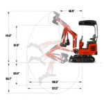 MEC10 Mini Compact Excavator with Honda GX390 Engine — view 6