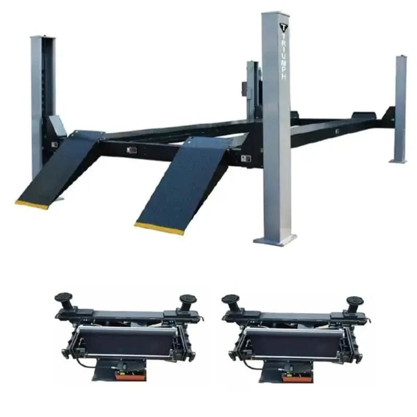riggmont-35579-file_cb35bf5f-7877-471b-af66-4e47ec624d97 Triumph NTR-24 24,000 lb 4 Post Lift + Two RJ-15 Rolling Jacks Combo - Image 1