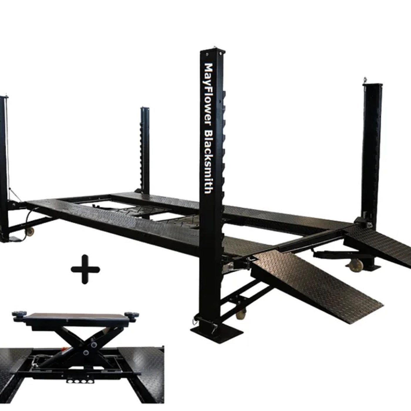 riggmont-35603-file_d23678c4-fee2-4f0c-9959-d04ee050fbee Mayflower Pro8000 4-Post Lift + SJ5500 5,500 lb Sliding Bridge Jack - Image 1