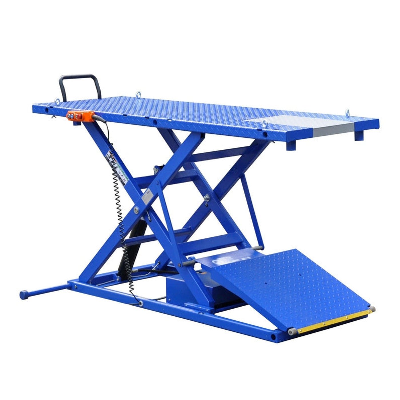 riggmont-35668-file_b24f3d8e-4796-41c1-99be-25018cf1df31 iDEAL Elec-Hydra Motorcycle Lift Bench w/Integrated Motor & Retractable Ramp - Image 1