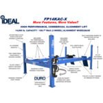 iDEAL FP14KAC-X 14K-4 Post Alignment Lift 182.5" WB (Closed Front / Cable Pull) - Image 7