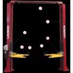 Launch Tech USA TLT240SC 9,000 lb Two Post Clear Floor - Asymmetric - RED - Image 9